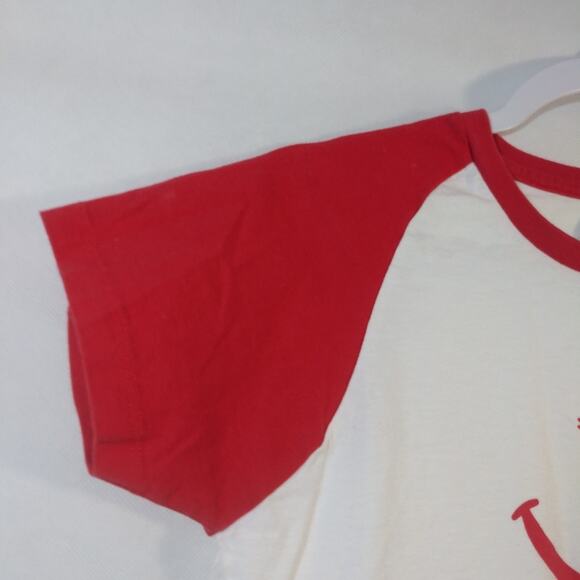 Sydney White Red Sonrie Cada Ria Short Sleeve Crew Neck Size Small - Picture 4 of 8